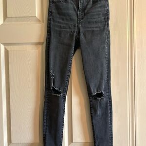 American Eagle Outfitters Black Skinny Jeans Distressed